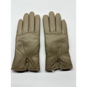 Isotoner Leather Gloves Lined Women 7.5 Aris Tan